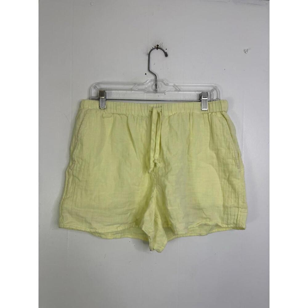 Wilfred Free Shorts Womens Medium Neon Yellow Kidcore Gauze Stretch Beachy